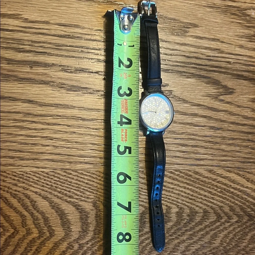 Fossil mosaic face Silver and Black Women's Watch